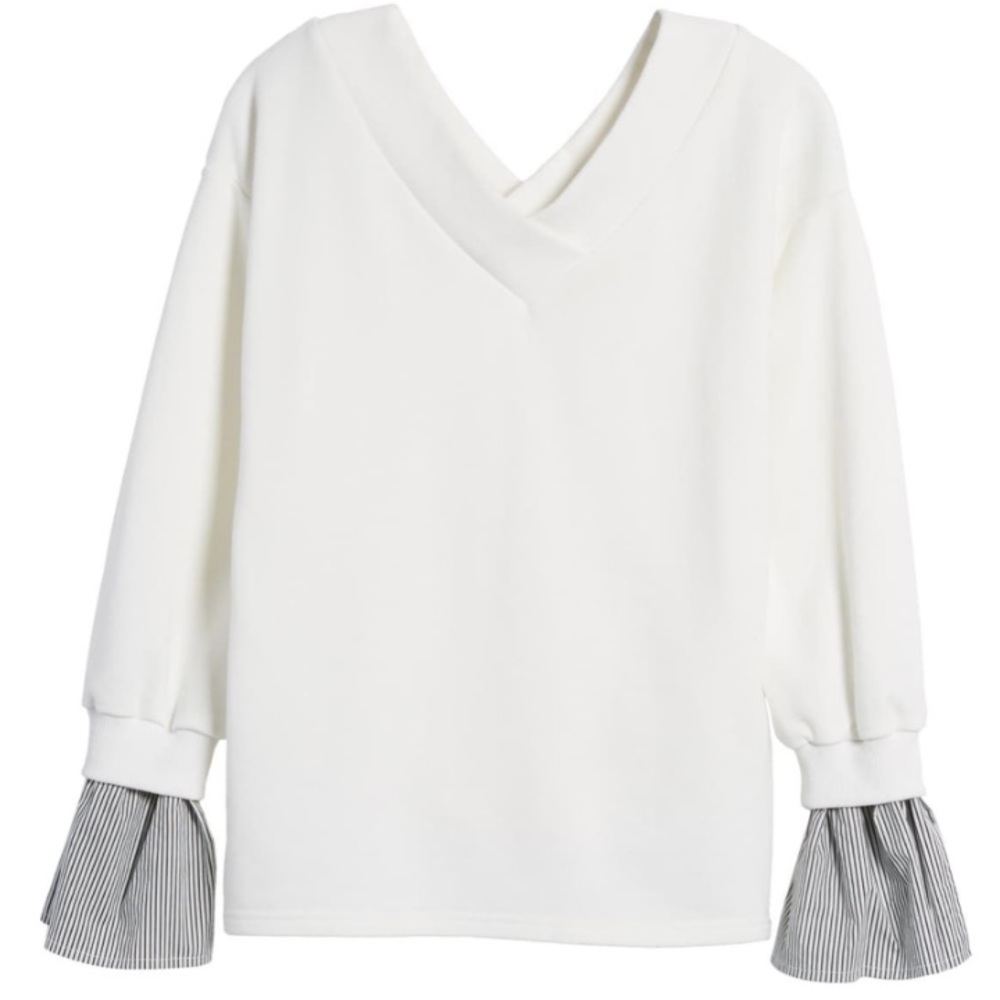 J.O.A. Los Ángeles Ruffle Cuff Sweatshirt